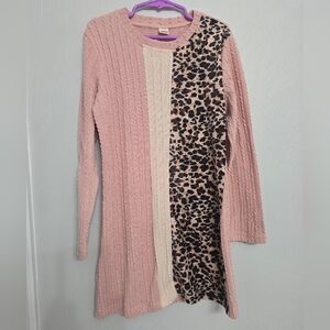Pink and Leopard Print Dress